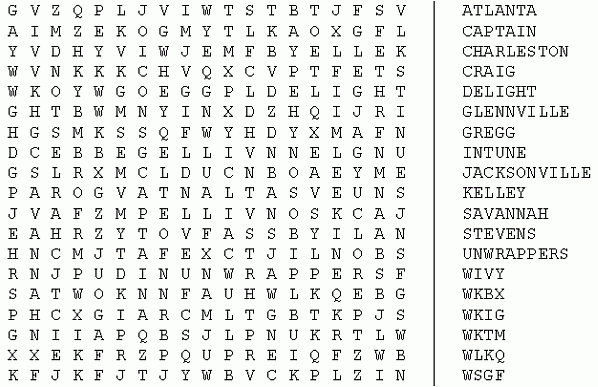 Find the words (on the right) on the puzzle (on the left)